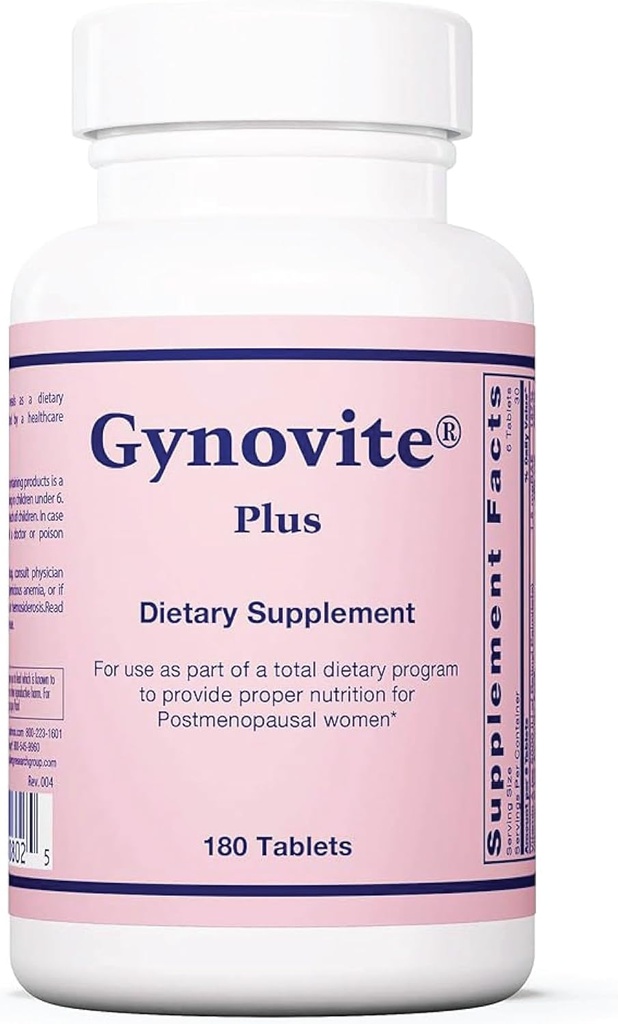 Optimox Gynovite - Menopause Supplements for Women, Post Menopause Support Vitamins for Hot Flash, Night Sweats, Women's Menopausal Comfort - 180 Tablets