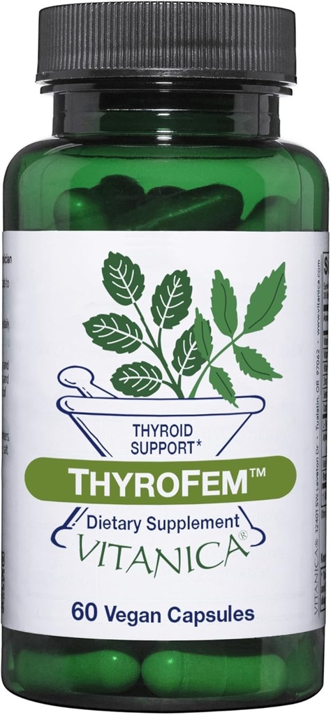 Vitanica ThyroFem, Thyroid Gland Support, Vegan, 60 Capsules