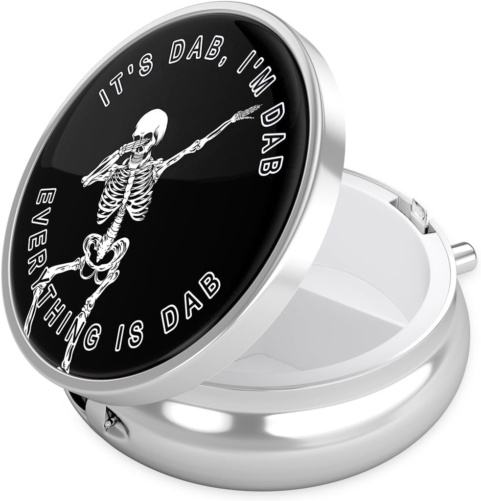 Nipichsha Pill Box, Small Pill Case for Purse & Pocket, Cute Travel Medicine Organizer, Portable Medicine Container Holder to Hold Vitamins, Medication, Fish Oil & Supplement, Dab