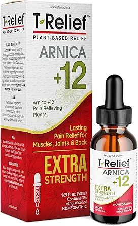 MediNatura T-Relief Extra Strength Oral Drops Arnica +12 Fast-Acting Natural Relieving Actives for Back Neck Joint Muscle Hand & Foot Aches Pains & Soreness - 1.69 oz