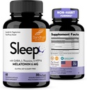 Sandhu's Sleep 60 Capsules –Non-Habit Forming 5-in-1 Sleep Aid Supplement with Melatonin, Magnesium, GABA, L-Theanine & 5-HTP