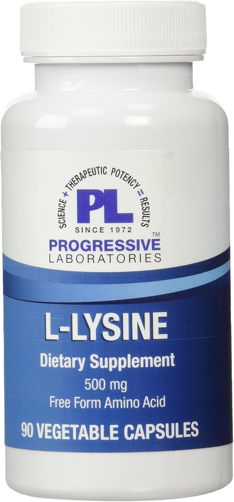 Progressive Labs L-Lysine Supplement, 500 mg, 90 Count