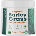 Teaveli Organic Barley Grass Juice Powder– Raw, Utah Grown Barley Grass Juice Extract for Detox- Complements Wheatgrass Juice- Made in USA Without Gluten, Additives or Preservatives- 8 oz (226 Grams)