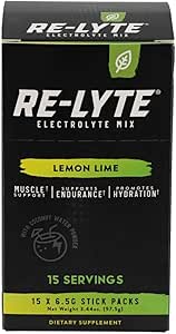 RELYTE Re-Lyte Electrolyte Drink Mix Lemon Lime 15 Servings Packets 3.44 oz.