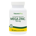 NaturesPlus Mega Zinc 100 mg Sustained Release - 90 Tablets - Vegetarian, Gluten Free - 90 Servings