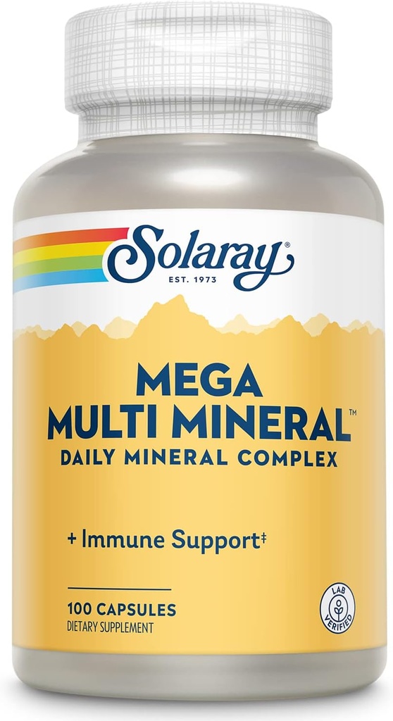 Solaray Mega Multi Mineral (25 Servings, 100 Capsules)