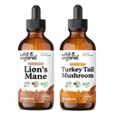 Wild & Organic Lion's Mane Tincture 4 fl oz & Turkey Tail Tincture 4 fl oz
