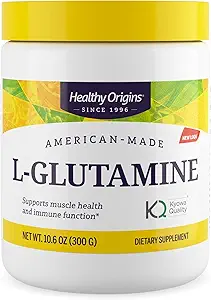 Healthy Origins L-Glutamine (American-Made, Non-GMO, Gluten Free, Muscle Support, Immune Support), 10.6 Ounce