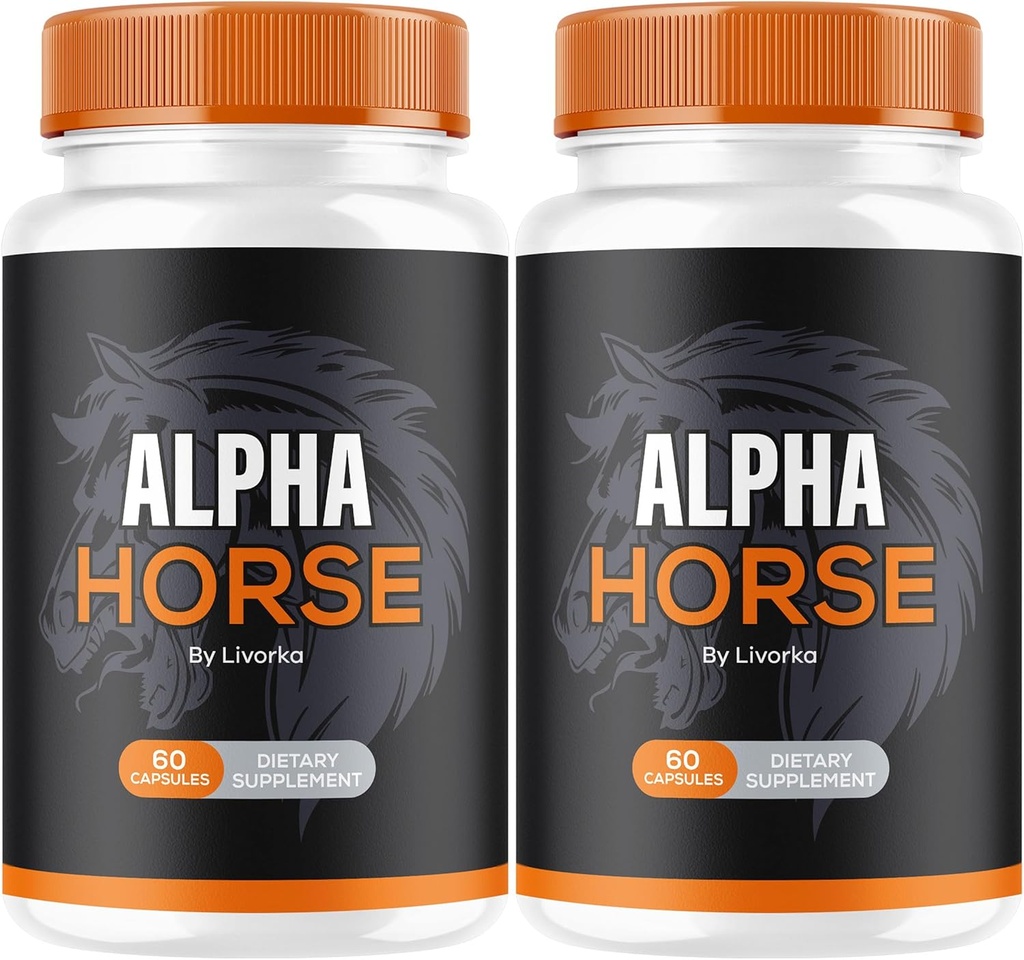 (2 Pack) Alpha Horse, Alpha Horse Pills for Men, Alpha Horse Capsules, Alpha Horse Supplement, Alpha Horse Vitamin All Natural Premium Formula, Alpha Horse Supplement Support, 120 Capsules for 2 Month