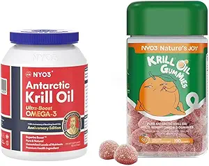 Krill Oil 1000mg softgels and Krill Oil Gummies 135mg Omega 3 Gummies DHA EPA Bundles