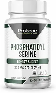 Probase Nutrition Phosphatidylserine 300mg Supplement Brain Health and Memory Support Non-GMO Gluten Free 120 Capsules Phosphatidyl Serine Complex