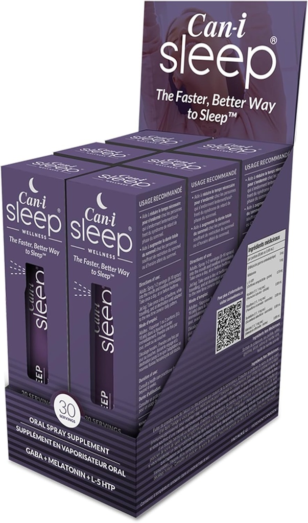 Fastest Sleep Spray Working in 10 mins, Best Sleep Aid for Adults, Relaxium Through The Night with Can-i Sleep All Natural Sleep Vitamins - 180 Servings
