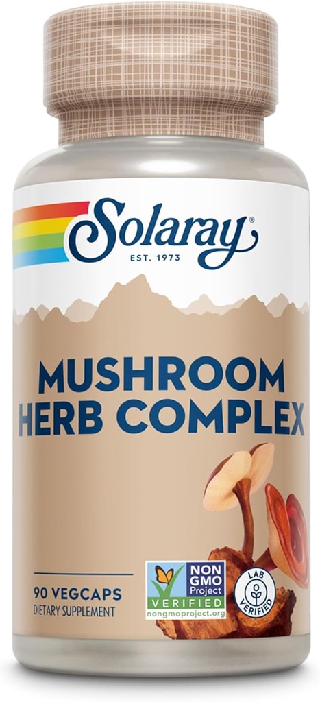 SOLARAY Mushroom Herb Complex Supplement | 90 Count
