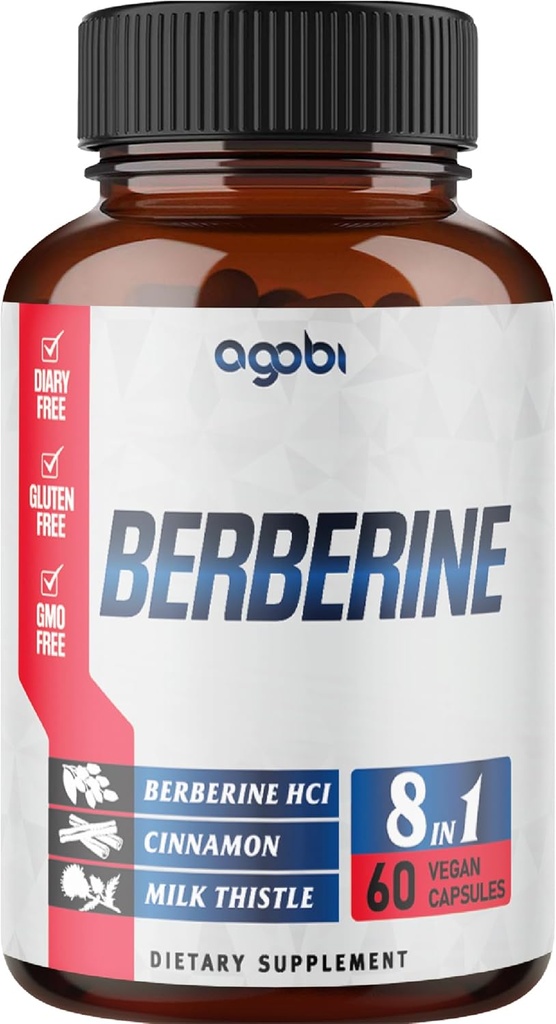 Berberine Supplement with Ceylon, Milk Thistle, Turmeric, Elderberry & More - Support Immune, Cardiovascular & Gastrointestinal - 60 Counts for 2 Months