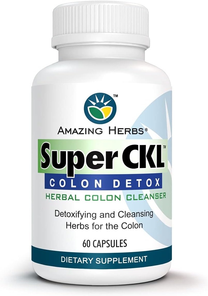 Amazing Herbs Super CKL Colon Detox - All-Natural, Herbal Colon Cleanser, Improves Digestion & Aids in the Removal of Waste - 60 Count