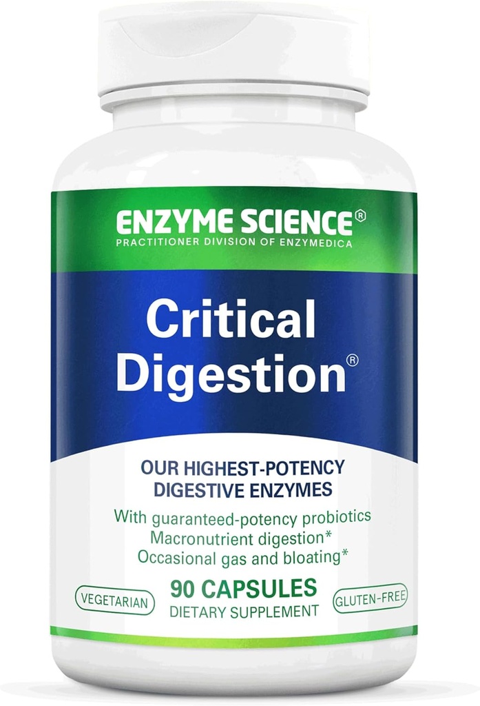 Enzyme Science Critical Digestion - Digestive enzymes for Women and for Men with probiotics - High Potency Support for Digestion - Digestive Health – Enzimas digestivas y probioticos - 90 Capsules
