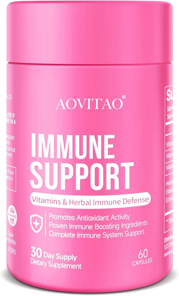 Immune Support Supplement Natural Herbal Cognitive Support Booster and Mushroom with Lion's Mane, Reishi Supplement for Memory Cognitive
