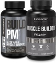 Jacked Factory Build PM Night Time Muscle Builder & Sleep Aid (60 Capsules) & Essentials Muscle Builder - Daily Strength Builder for Men with Peak ATP (30 Capsules)