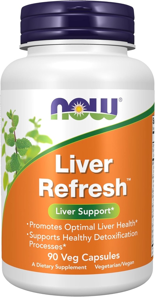NOW Foods Supplements, Liver Refresh™ with Milk Thistle Extract and unique Herb-Enzyme blend, 90 Veg Capsules