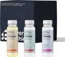 Supplement Variety Pack with Advanced Nanoscience Technology, 12 Pack, Stress Calming Relax Drink, Sleep Aid Drink, Nootropic Brain Supplement Focus Drink, 2 oz Shot