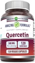 Amazing Formulas Quercetin 500mg 120 Veggie Capsules Supplement - Non-GMO - Gluten Free - Supports Overall Health & Well Being