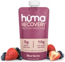 Huma Recovery Protein Smoothie, 12 Pouches – 15g Collagen + Whey Post Workout Recovery Drink – Ready-to-Drink Protein Shake with Real Fruit, Electrolytes, Healthy Fats