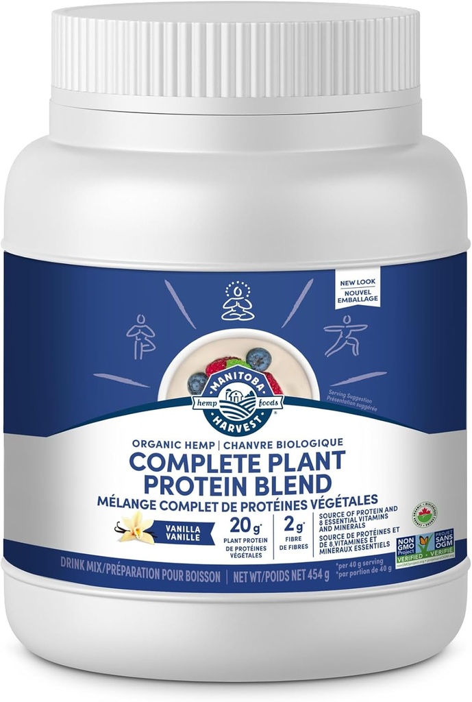 Manitoba Harvest Hemp Yeah Vanilla Protein Powder, 454 GR