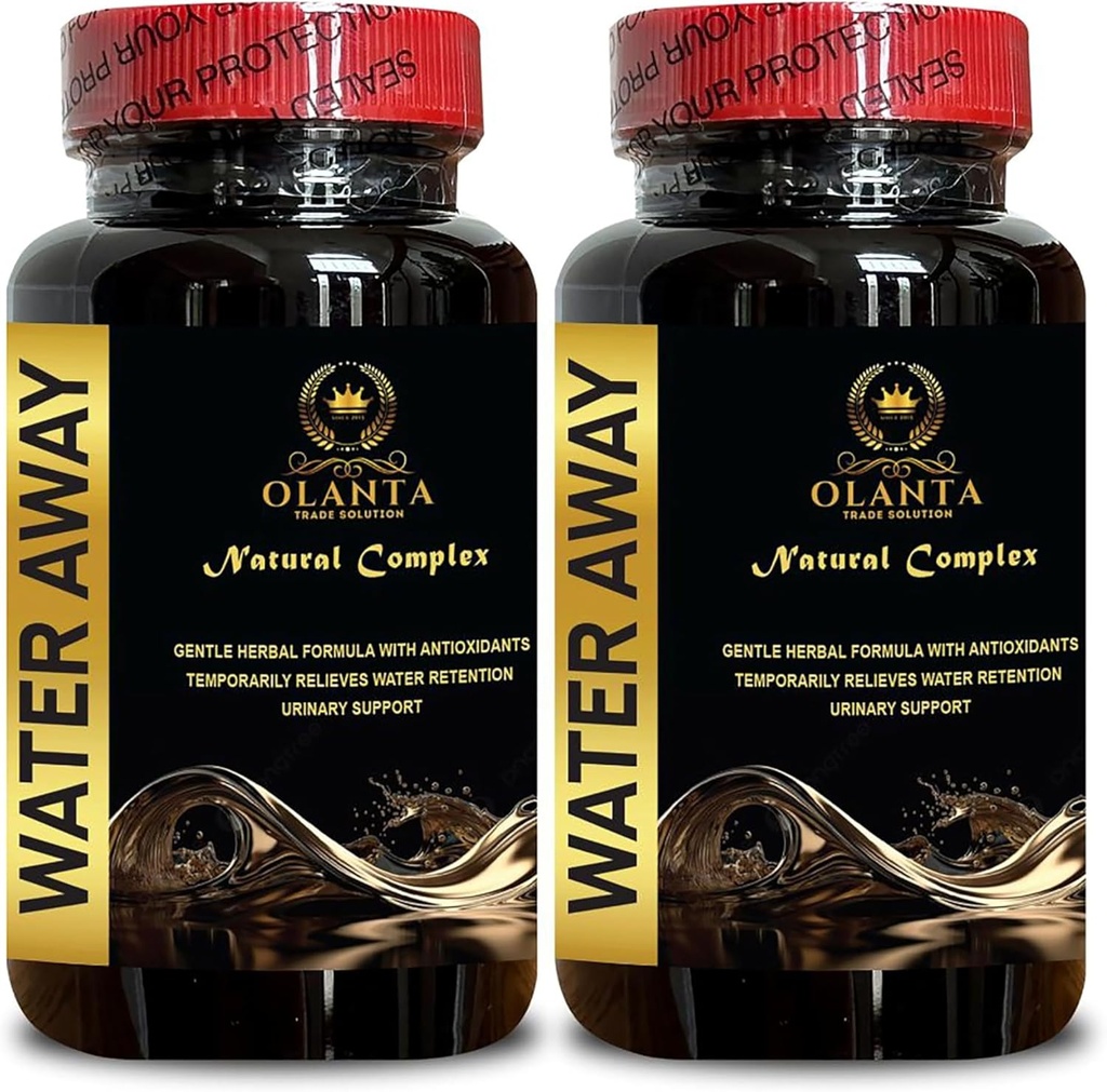 Water Away Supplement - Herbal Diuretic Pills for Water Retention, Boost Immunity, Natural Water Away Pills, Water Flush Debloating - 2 Bottle 120 Capsules
