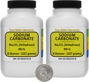 Sodium Carbonate [CNa2O3] 99+% ACS Grade Powder 1 Lb in Two Space-Saver Bottles