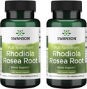 Swanson Rhodiola Rosea Root - Adaptogenic Herb Supplement Promoting Mood Balance & Stress Support - Natural Formula for Energy Support - (100 Capsules, 400mg Each) (2 Pack)