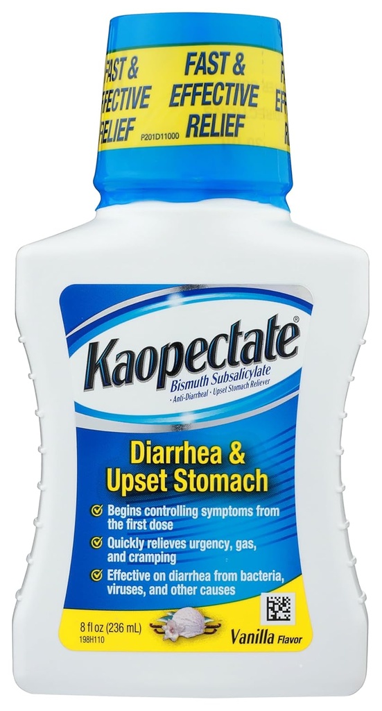 Kaopectate Multi-Symptom Relief for Diarrhea Upset Stomach in Vanilla, 8 Fl Oz