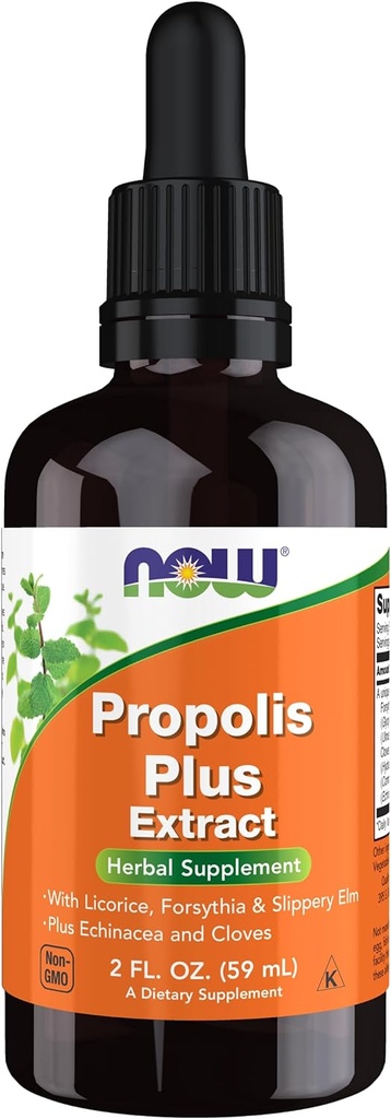 NOW Foods Supplements, Propolis Plus Extract Liquid with Dropper, Herbal Supplement, 2-Ounce
