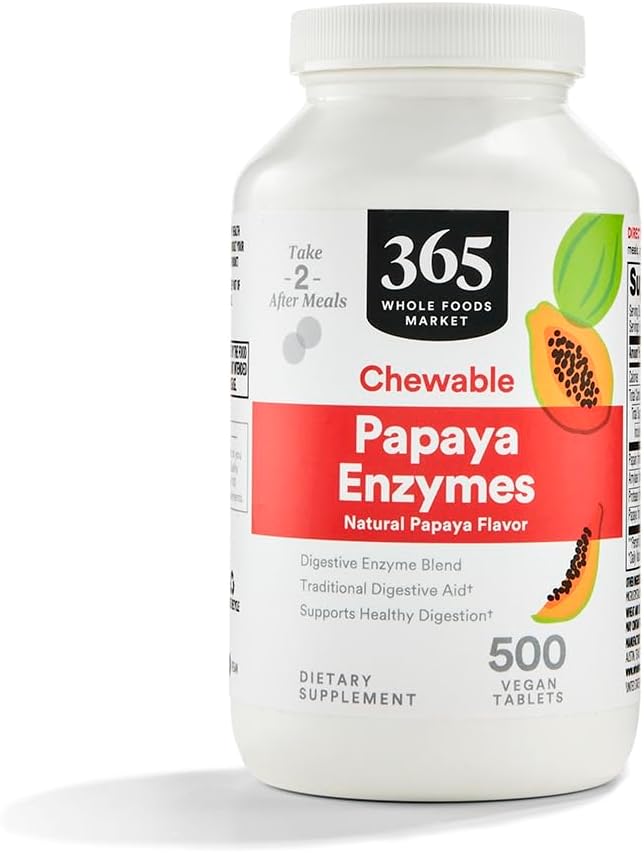 365 by Whole Foods Market, Papaya Enzymes, 500 Chews
