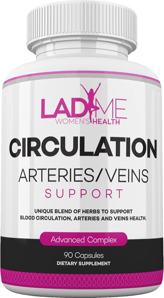 LadyMe Circulation and Vein Support Helps Reduce Discomfort in Legs and Supports Healthy Cardiovascular Functions with Butchers Broom, Diosmin, Hawthorn up to 3-Months Supply for Women 90 Capsules