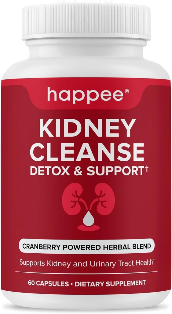 Kidney Cleanse Detox & Repair Formula – Natural Kidney Support Supplement with Cranberry Extract & 21 Herbs for Renal, Bladder, & Urinary Tract Health – Flush Toxins & Restore Health - 60 Capsules