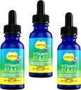 Liquid Vitamin D3 K2 Drops with MCT Oil 5000 IU - Vegan, No Taste, No Odor, Soy-Free, Gluten Free, Non-GMO, 1000 IU per Drop, Boosts Energy & Immune System (3 Pack)