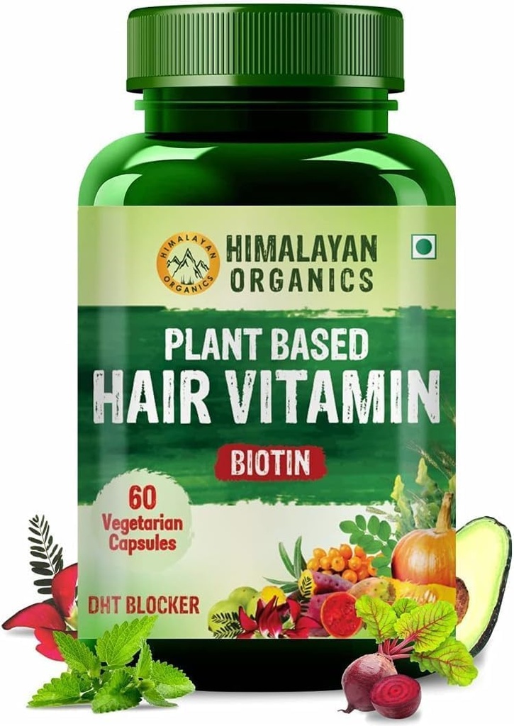 Plant Based Hair Vitamin Biotin (60 Veg Capsules) 100% Herbal with NO Known Side Effects - by pharmacylife