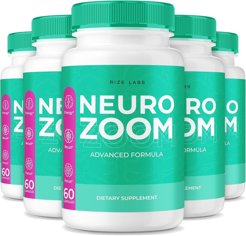 (5 Pack) Neuro Zoom Supplement, Neuro Zoom Organic Memory Supporting Formula, Neuro Zoom to Reduce The Negative Effects of Brain Fog, Neuro Zoom Used to Boost Memory, NeuroZoom Reviews (300 Capsules)