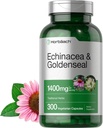 Horbäach Echinacea Goldenseal Capsules | 1400mg | 300 Count | Vegetarian, Non-GMO, Gluten Free Extract Supplement