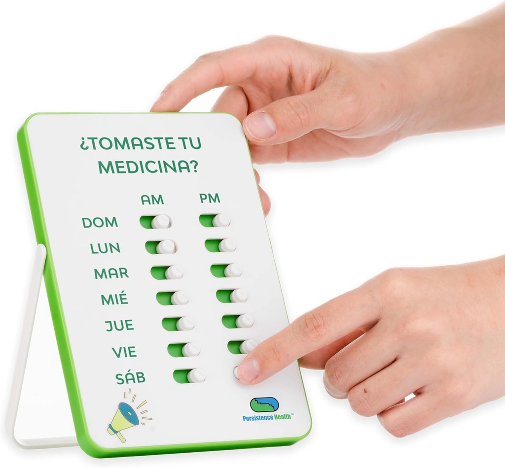 Medication Tracker & Pill Reminder | Visual Reminder Alarm | 7 Day AM PM Medication Reminder | Take and Slide | No More Second-guessing or Double-dosing | Perfect for The Elderly (Two Column Spanish)