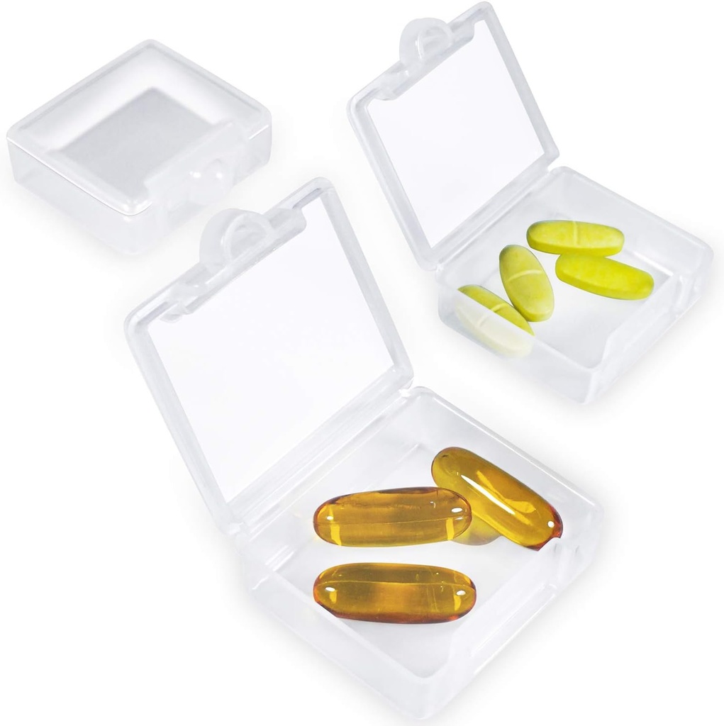 Small Pill Cases Organizers 3 Pack, Daily Pill Case One Day Mini Pill Box Container Portable for Purse Pocket Small Pill Holder Case (White)