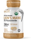 Nature's Fusions Nutri Organic Lions Mane Supplement Capsules - 1900 mg, 10:1 Dual Extraction, 120 Count - Mushroom Extract (Fruiting Body) - Third Party Tested