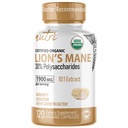 Nutri Organic Lions Mane Supplement Capsules - 1900 mg, 10:1 Dual Extraction, 120 Count - Certified Organic Mushroom Extract (Fruiting Body) - Third Party Tested - Cognitive Support, Heart Health