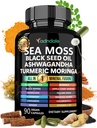 Adndale Sea Moss Black Seed Oil Ashwagandha Ginger Capsules. SeaMoss Capsules with Black Seed Oil, Ashwagandha, Turmeric, Moringa, Bladderwrack, Burdock Root, Manuka Honey, Cinnamon