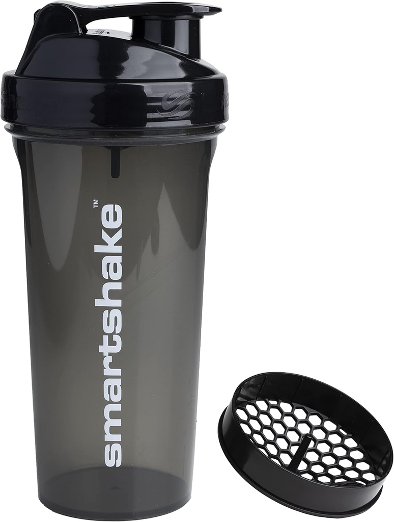 Smartshake Protein Shaker Bottle, (GLOSSY, Black)