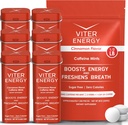 Viter Energy Original Caffeine Mints Cinnamon Flavor 6 Pack and 1/2 Pound Bulk Bag Bundle - 40mg Caffeine, B Vitamins, Sugar Free, Vegan, Powerful Energy Booster for Focus and Alertness