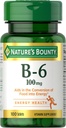 Nature's Bounty Vitamin B6 100mg Tablets - Supports Energy Metabolism & Nervous System Health, 100 Ct