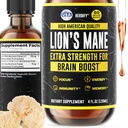 HERBIFY Lions Mane Supplement - Daily Mushroom Supplement for Memory, Focus & Clarity - Brain Booster - Lions Mane Tincture for Immune Support - 4 Fl oz