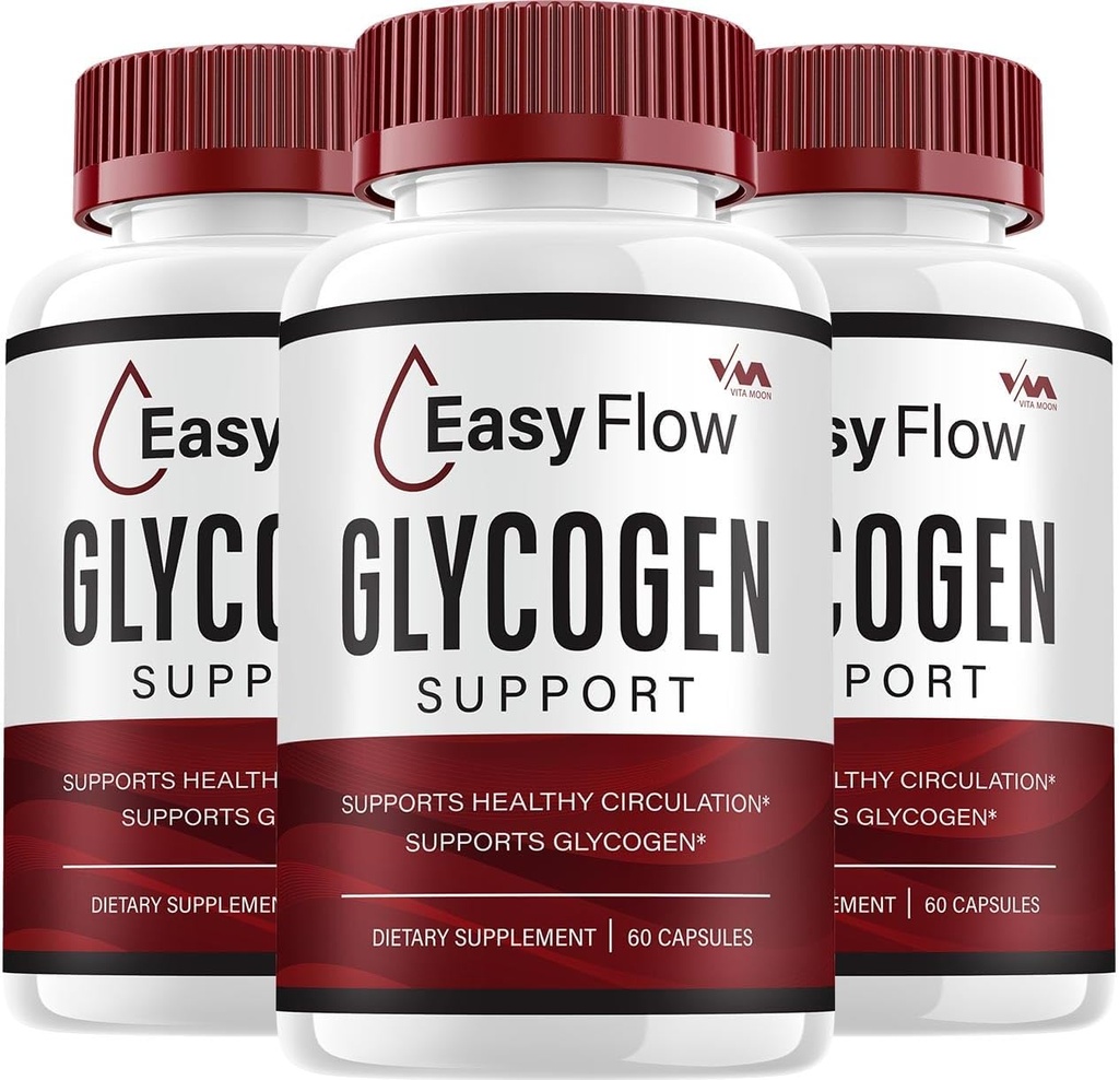 (3 Pack) EasyFlow Glycogen – Easy Flow Capsule Cleaner, EasyFlow Pills, Advanced Formula for Overall Wellness, Easy Flow Glycogen Reviews, 180 Capsules