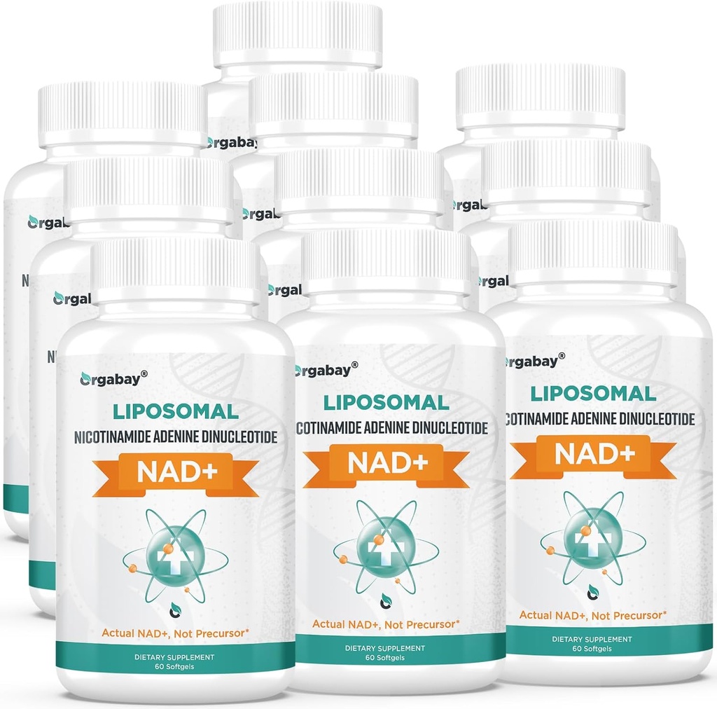 Orgabay Liposomal NAD+ Supplement 500 mg, High Absorption, Boost NAD+ with TMG 250 mg, Actual NAD Plus More Efficient Than Nicotinamide Riboside, Support Cellular Energy, Healthy Aging | 600 Softgels